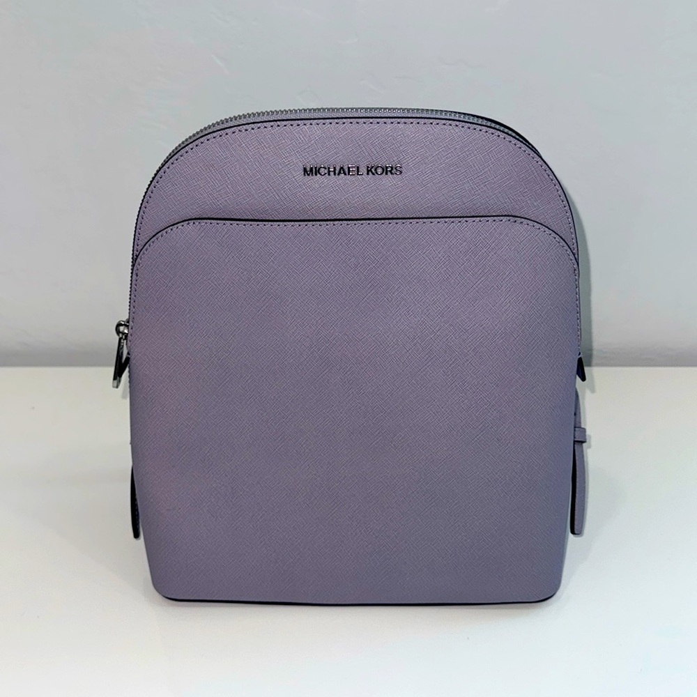 Brand new!!! Michael Kors Emmy Large Pearl Grey Leather Backpack